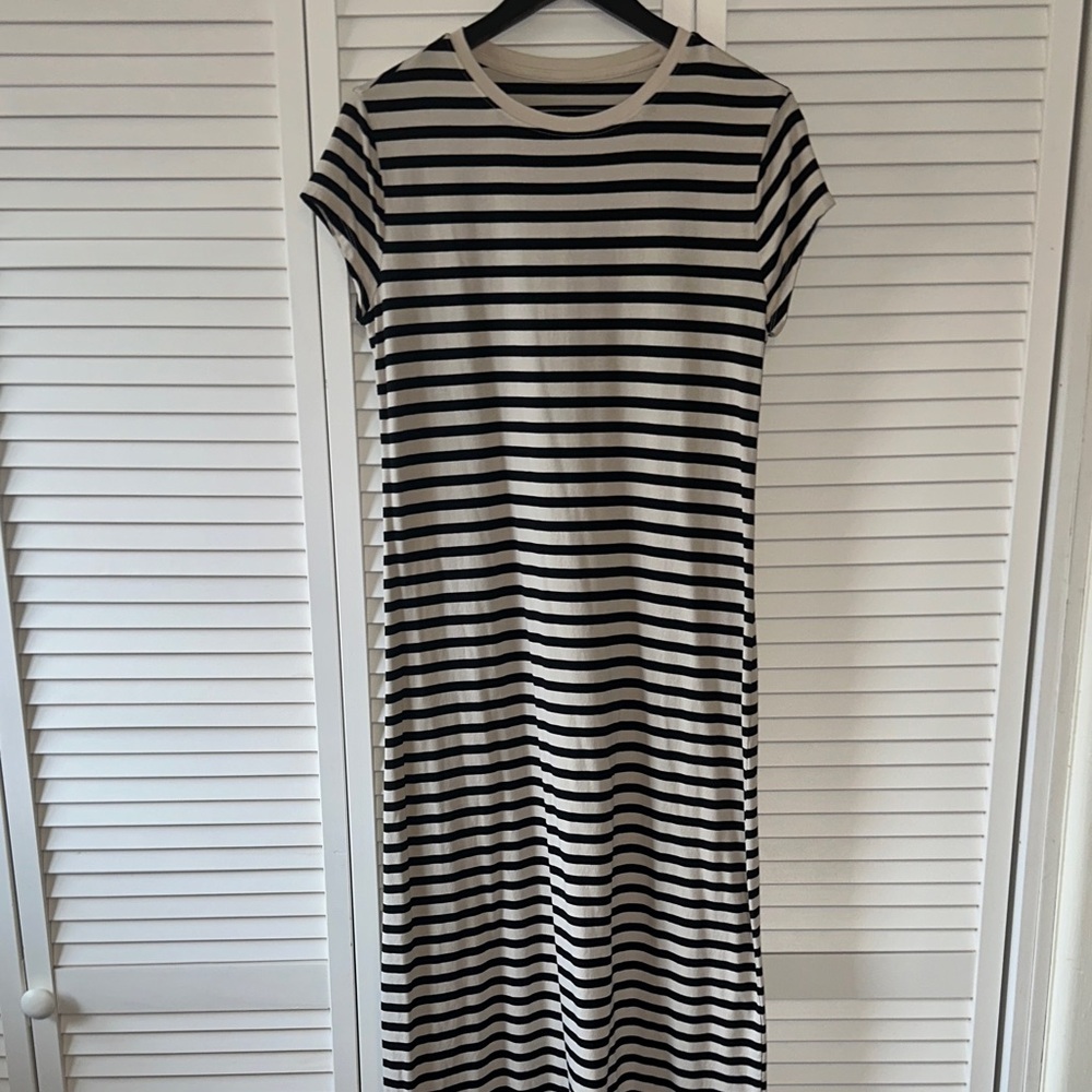 a new day Black and White Striped Midi Dress